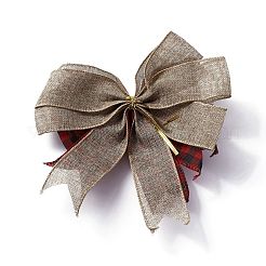 Tartan-Muster Leinenstoff Bowknot Display-Dekoration&nbsp;AJEW-WH0283-30A