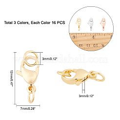 Fermoirs mousquetons en laiton plaqués sous vide et plaqués PVD pour la fabrication de bijoux&nbsp;KK-FH0001-60-RS