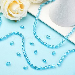Chapelets de perles en verre électroplaqué&nbsp;LS-GC6X9MMC20Y-AB