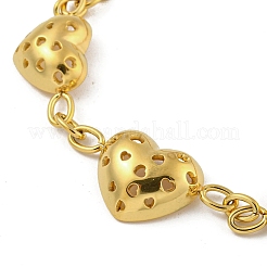 Bracciali con catene a maglie a cuore in acciaio inossidabile 304&nbsp;BJEW-E100-01G