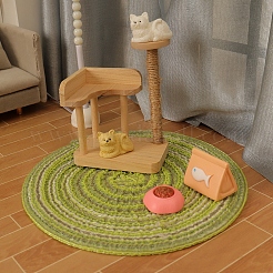 Gatto e tappeto e arrampicatore per gatti e cibo per gatti e ciotola per cibo per gatti in resina mini modello&nbsp;PW-WG0714E-01