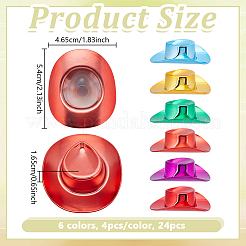 24 Stück 6 Stile Kunststoff Fascinator Hut für Puppe&nbsp;DIY-GA0009-71
