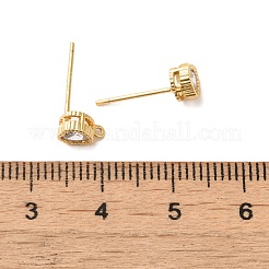 Ohrstecker aus Messing mit Zirkonia in Herzform&nbsp;KK-G488-01G