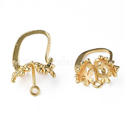 Boucles d'oreilles créoles en laiton avec fermeture à loquet&nbsp;KK-N233-375