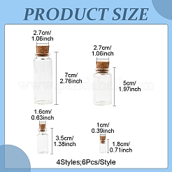 24 stücke 4 arten glas glas flaschen&nbsp;AJEW-FS0001-21