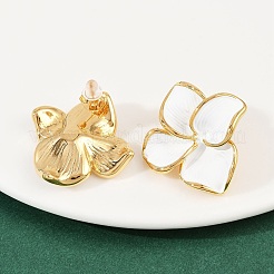 Pendientes de flor esmaltada de acero inoxidable 304&nbsp;LS-EJEW-A138-02G