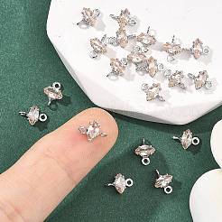 Dijes conectores de ojo de caballo con circonitas cúbicas y pavé de latón de Shegrace&nbsp;XGRQ2O948-436B-P