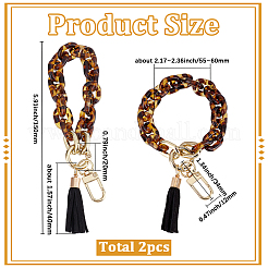 2 pièce de décorations de pendentif de bracelet de chaîne de câble en acrylique&nbsp;AJEW-SC0003-71B