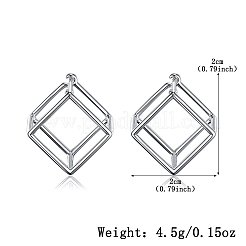 Boucles d'oreilles géométriques argentées carrées et triangulaires&nbsp;GU8226-1