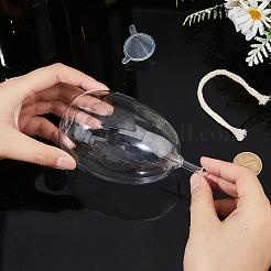 Bougeoirs en verre transparent avec mèche&nbsp;DIY-WH0308-997B