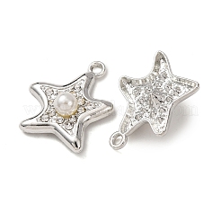 Colgantes de aleación y ABS con perlas de imitación y rhinestone.&nbsp;FIND-K030-18C-P