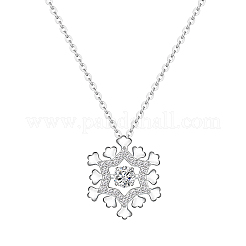 S925 Silber Schneeflocke Herz Halskette Mode kreative Luxus-Design&nbsp;CX9021-3
