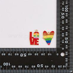 42 Stück Regenbogenflagge Charm Anhänger Emaille Flagge Herz Liebe Ballon Charm Legierung Emaille Anhänger für Schmuck Halskette Ohrring Herstellung Handwerk&nbsp;JX596A