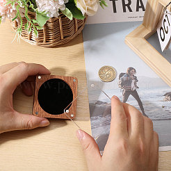 Boîtes d'emballage en bois pour badges de bijoux avec couvercles magnétiques en acrylique transparent&nbsp;CON-WH0086-246A