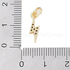 Placage de crémaillère en laiton micro pavé breloques en zircone cubique claire&nbsp;KK-Z060-14G