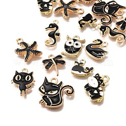 18pcs 9 styles de pendentifs en émail en alliage&nbsp;ENAM-FP0002-35