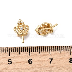 Messing-Mikro pflastern Zirkonia Anhänger bails&nbsp;KK-Z131-04G