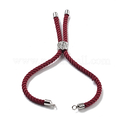 Bracelets en argent avec cordon de nylon torsadé&nbsp;DIY-B066-03P-06