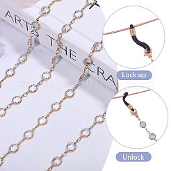 Brillenband mit Ketten aus Strass und Perlen aus Legierung&nbsp;AJEW-WH0609-307KCG