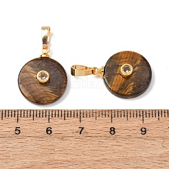 Pendentifs en œil de tigre naturel&nbsp;G-P628-03G-03