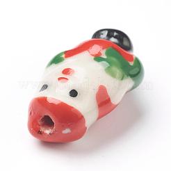 Handgemachte porzellan weihnachten weihnachtsmann perlen stränge&nbsp;PORC-G006-18