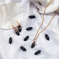Facettierte natürliche schwarze Obsidian-Heilsteine ohne Loch&nbsp;G-OC0003-60