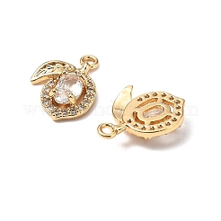 Pendenti in zirconi cubici trasparenti in micro pavè di ottone&nbsp;KK-A259-21G