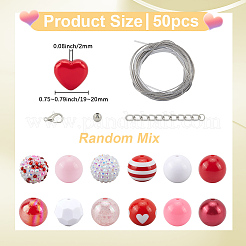 50 set di perline acriliche di stili misti&nbsp;SACR-PA0001-22