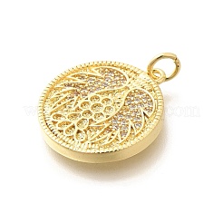 Pendenti in zirconi cubici trasparenti in micro pavè di ottone&nbsp;KK-L225-041G