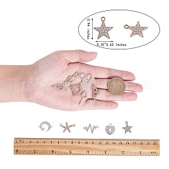 22 pz pendente in lega di forma mista e connettore di fascino&nbsp;JX223A