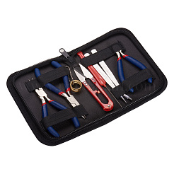 Satz von 8 Stück Schmuck machen Friesen Tool Kit mit schwarzen Reißverschluss Fall Zubehör&nbsp;TOOL-PH0001-03