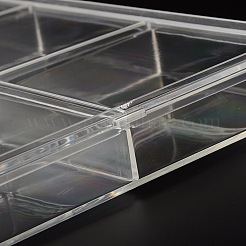 Rectangle conteneurs bijoux de perles en plastique en forme&nbsp;LS-OBOX-O002-03