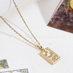 Collane con pendenti in ottone con zirconi cubici&nbsp;NJEW-LP0001-45B-G