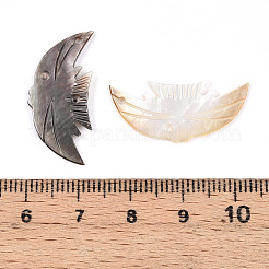 Natürliche geschnitzte Anhänger aus schwarzer Lippenmuschel&nbsp;SHEL-N036-14