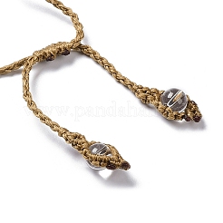 Kugelgeflochtenes Perlenarmband aus natürlichem Quarzkristall&nbsp;BJEW-K225-01B