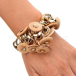 Braccialetti con perline in lega rotonda piatta&nbsp;WG3C418-01