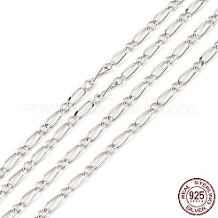 Anlaufschutz rhodinierte 925 Sterling Silber Figaro Ketten&nbsp;STER-F052-15P