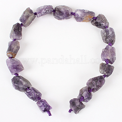 Natürliche Edelstein Amethyst grobe Nuggets Perlenstränge&nbsp;G-E219-02A