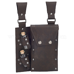 Rechteckige mittelalterliche Gürteltasche aus PU-Leder mit 2 Glastrankflasche&nbsp;AJEW-WH0696-581B