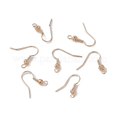 Ganci per orecchini con perline rotonde in ottone placcato ionico (ip)&nbsp;KK-G438-01G