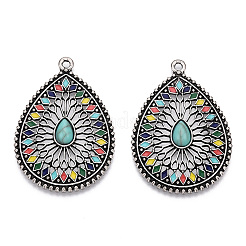 Turquoise synthétique avec pendentifs en émail&nbsp;PALLOY-TAC0044-62AS