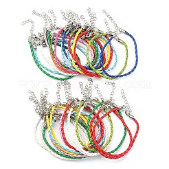 Trendige geflochtene Lederimitat Armband machen&nbsp;BJEW-YW0001-09