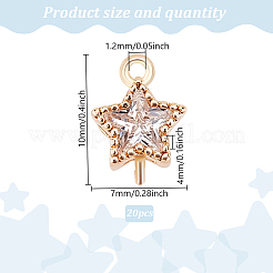 20 Stück Messing-Pavé-Glieder mit klarem Zirkonia&nbsp;KK-GO0001-95