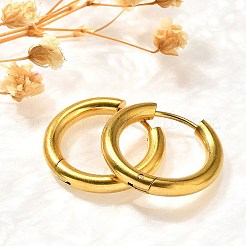 Pendientes de aro de acero inoxidable 304 para mujer&nbsp;EJEW-M068-15A-G