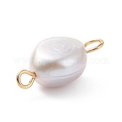 Breloques de connecteur de perles d'eau douce de culture naturelles de pomme de terre&nbsp;PALLOY-JF01924