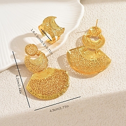 Vintage-Set aus hohler Mondfächer-Ohrstecker und Manschettenringe aus orientalischer Legierung für Frauen&nbsp;JG6139