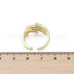 Anelli per polsini da donna in ottone con micro pavé di zirconi trasparenti&nbsp;RJEW-S400-02G