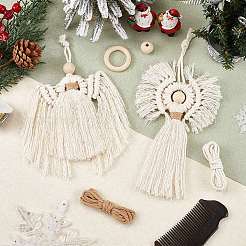 Kits de fabrication de pendentifs d'ange en coton tissé faits à la main&nbsp;DIY-SC0028-12B
