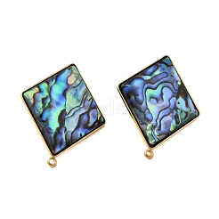 Boucles d'oreilles à tige en acier inoxydable 304 avec coquillage paua naturel&nbsp;STAS-Z125-05G