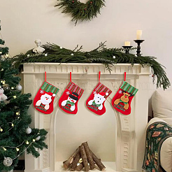 12 stücke 4 arten tuch weihnachten strumpf geschenk tasche anhänger dekoration&nbsp;FIND-SP0020-60D